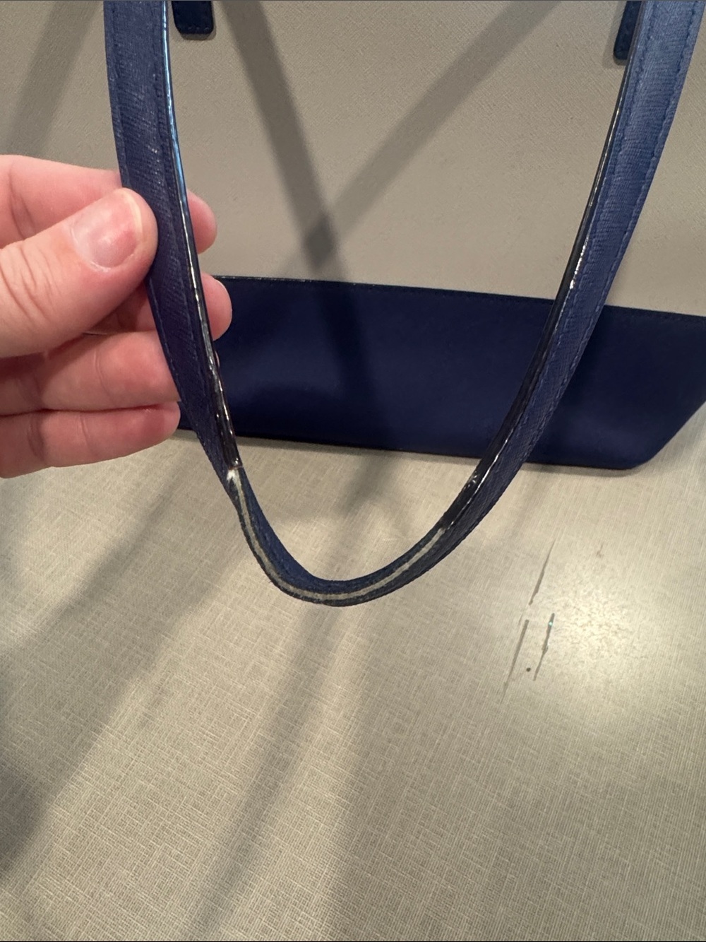 kate spade Cream and Blue Colorblock Leather Tote - Picture 12 of 12